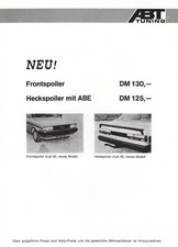 AUDI 80 B2 ABT Tuning Spoiler Youngtimer Prospekt Brochure Sheet 45 