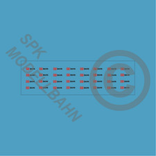 32x DB BAHN-Logo für Wagen o. Triebzüge Spur H0, TT, N oder Z Decals Epoche 5/6