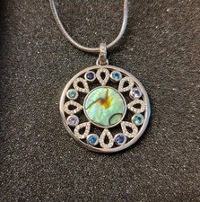 Giorgio Martello Silberanhänger mit Kette 52 cm Silber Schmuck Abalone-Einlage