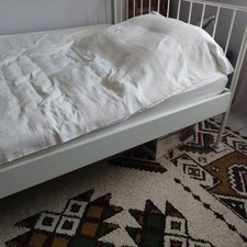 Ikea Bett,Bettgestellt, Metall , Weiß , 140x200cm, Leirvik mit Lattenrost