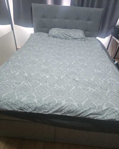 Grau boxspringbett 140x200 - grau,