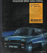 Renault Werbeanzeige Werbung Renault 5 Alpine Turbo "Dreieinhalb Meter"  NG