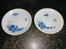 2 Untertassen Porzellan Royal Copenhagen Blaue Blume geschweift gebraucht
