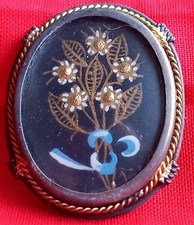 ANHÄNGER ♔ BROSCHE ♔ VIKTORIANISCH ♔ 800-er Silber ♔ Blumen ♔ Malerei