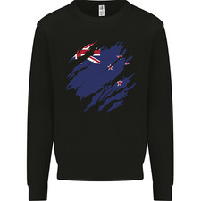Zerrissene Neuseeland Flagge Zealander Kiwi Day Herren Sweatshirt Pullover