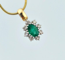 Kleiner Anhänger Gold 585 / 14 k Smaragd Brillanten