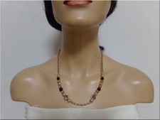 Neu edles Collier Glas Onyx Metallröhre Handarbeit Handmade Unikat