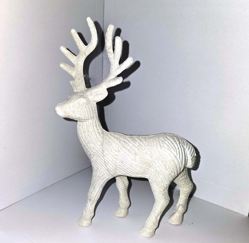 Hirsch figur glitzer weiß - hirsch,