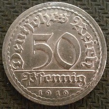 50 Pfennig - 1919 G - Weimarer Republik - Super Erhaltung !
