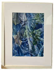 blue abstrakt Unikat Encaustic