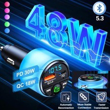 Auto Musik Bluetooth Adapter Radio Zigarettenanzünder BT 5.3 FM Transmitter DE