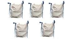 5 Stück Big Bag 60x60x60cm 1.000kg 4 Schlaufen Transportsack Gartenabfall 
