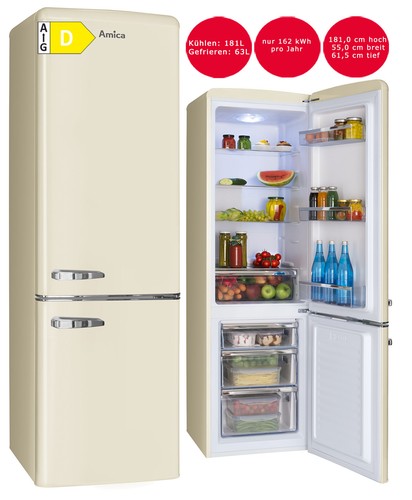 Kühl gefrierkombi retro beige - kühl-gefrierkombi,