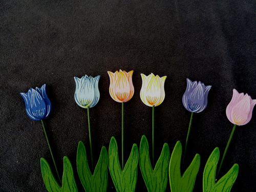 Deko holztulpen 6er farblich - holztulpen,,