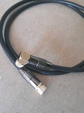 deleyCON HDTV SAT Antennenkabel 1m Schwarz Gold 1x 90° gewinkelt - 2x F-Stecker