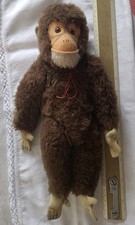 Steiff - Affe Jocko 40 cm dunkelbraun Druckstimme 5 Gelenke 60er Jahre  Bespielt