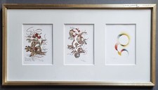 3 tolle gerahmte Zeichnungen