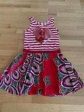 Desigual Kinderkleid Gr 146/152; Rot,Grün, Weiß;Verwischbares Herz