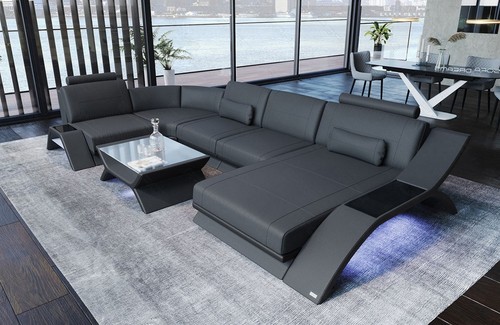 Leder wohnlandschaft sofa led - leder,
