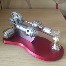 Hot Air Stirling Engine Model Micro Motor Power Generator Engine Toy w/ LED 