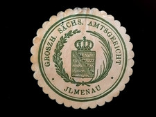Siegelmarke JLMENAU GROSZH. SÄCHS. Amtsgericht... 4 cm