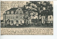AK Klotsche Königswald, Dresden, Gasthaus Deutsche Eiche (1757), 1904, Autobus