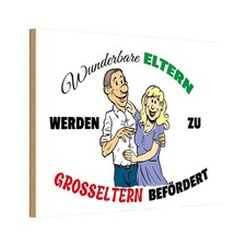 Holzschild 20x30 cm wunderbare Eltern werden Großeltern Familie Freunde Deko Ges