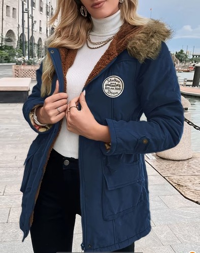 Damenparka marineblau m - marineblau,