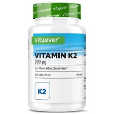 Vitamin K2 MK7 - 365 Tabletten á 200 mcg - 99+% All-Trans - Vegan + Hochdosiert