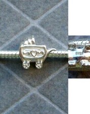 VERSCHIEDENE SILBERNE BEADS - CHARMS - KINDERWAGEN - SCHILDKRÖTE - NEU - 925er