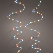 Mini LED Lichterkette 100cm 60 LEDs 1mm Draht silber Modellbau Kirmes Marktplatz