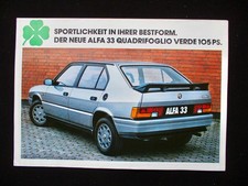 Alfa Romeo 33 Quadrifoglio Verde 105PS  A4 2S. Deutsch Prospekt Brochure 829