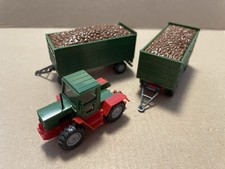 (G-511) Wiking Traktor H0 1:87 MB Trac mit Rübenanhängern