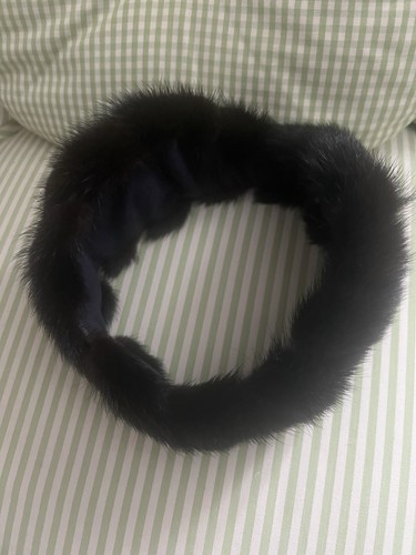 Nerz stirnband schwarz - stirnband,