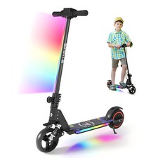 Elektroroller Kinder Klappbar Elektroscooter LED-Anzeige Elektro Roller Schwarz