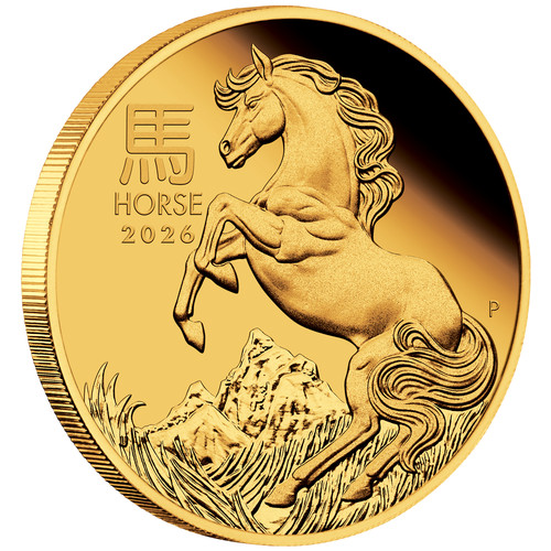 Goldmünze jahr des pferdes - jahr,
