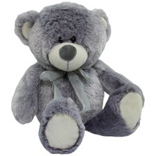 Heunec Schlenker Teddy mit Schleife, grau Kuscheltier 30cm Gebraucht Teddybär