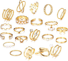 21 Stück Ringe Gold Silber