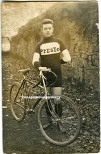 K5734 Portrait Mann Fahrrad Herrenrad bicycle Rennrad Rennfahrer Reklame Presto 