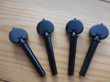 4 Violine Fußrasten Herz Stil, Ebenholz, Voll Größe 4/4, Prof. Qualität UK