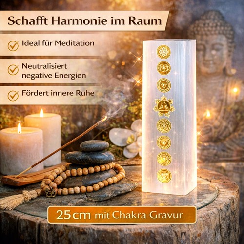 Selenit turm lampe chakra - turm, 25