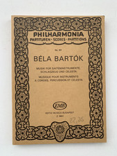 Noten. Bartok. Musik für Saiteninstrumente, Schlagzeug...  Taschenpartitur.