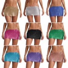 Damen Glitzer Strass Minirock