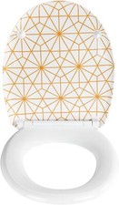 WENKO Vorno Neo WC-Sitz Taupe mit Absenkautomatik Edelstahl 37 x 46 cm