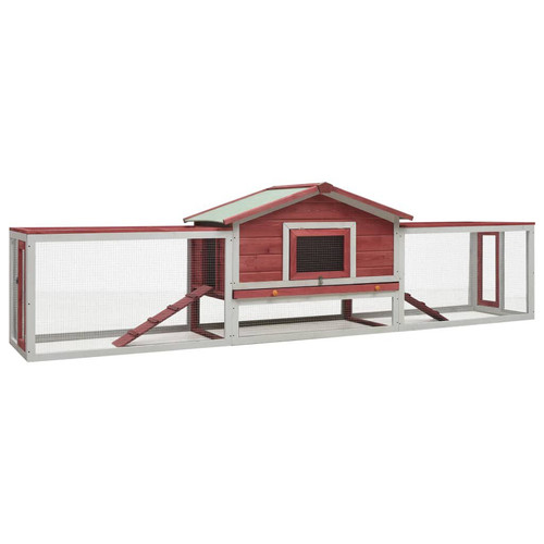 Kaninchenstall rot 310x70x87 - kaninchenstall,