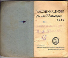 Taschenkalender für Werktätige 1949, Propaganda der SED, Parolen Horch Audi