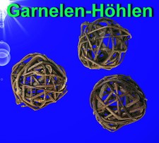 Aquarium Deko 🐟 3 STÜCK NATUR GARNELEN KUGEL HÖHLE 🐟 Terrarium Nano Zubehör .