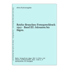 Reichs-Branchen-Fernsprechbuch 1941 - Band III: Jalousien bis Sägen.
