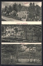 Künstler-AK Gronsdorf-Waldtrudering, Gasthaus Fantasie mit Tanzboden und Kegelb 