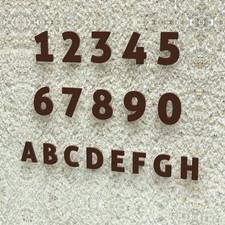 Design Hausnummer Edelstahl Modern 15 - 20 - 30 cm RAL 8016 mahagonibraun braun 